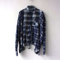 OLD PARK HALF-BUTTON SHIRT FLANNNEL - sizeFREE / OP-544 / OLDPARK オールドパーク ハーフボタン シャツ フランネル