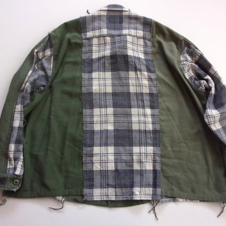 OLDPARK BAGGY SHIRT FLANNEL/MILITARY / OP-549 / OLDPARK オールドパーク バギーシャツ フランネル/ミリタリー