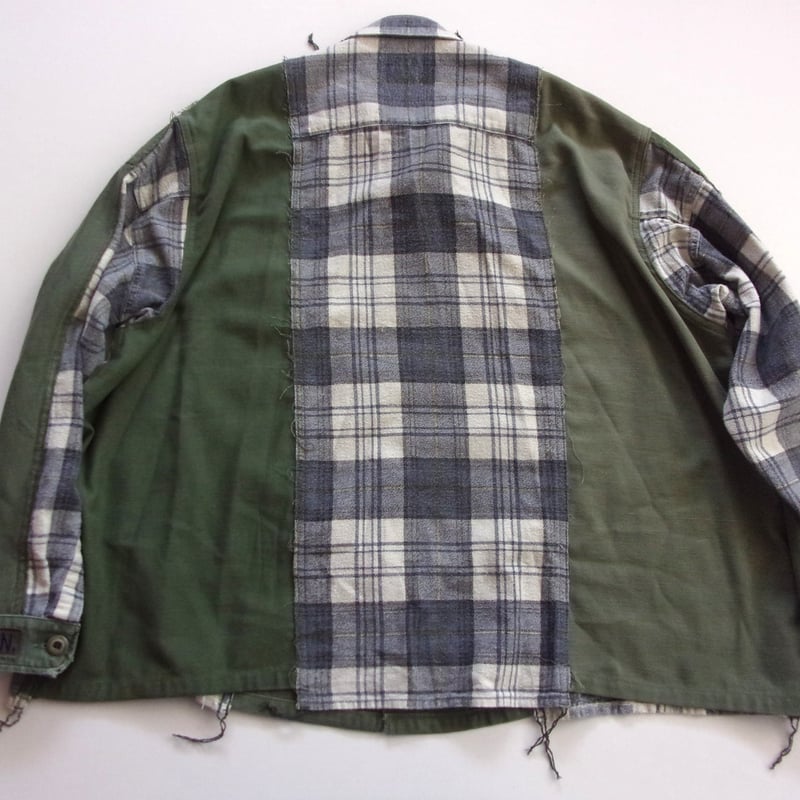 OLDPARK BAGGY SHIRT FLANNEL/MILITARY / OP-549 /
