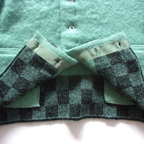 TODAY edition CHECKER MOHAIR CARDIGAN -BLUE- / P-005 / トゥデイエディション チェッカー モヘアカーディガン-ブルー