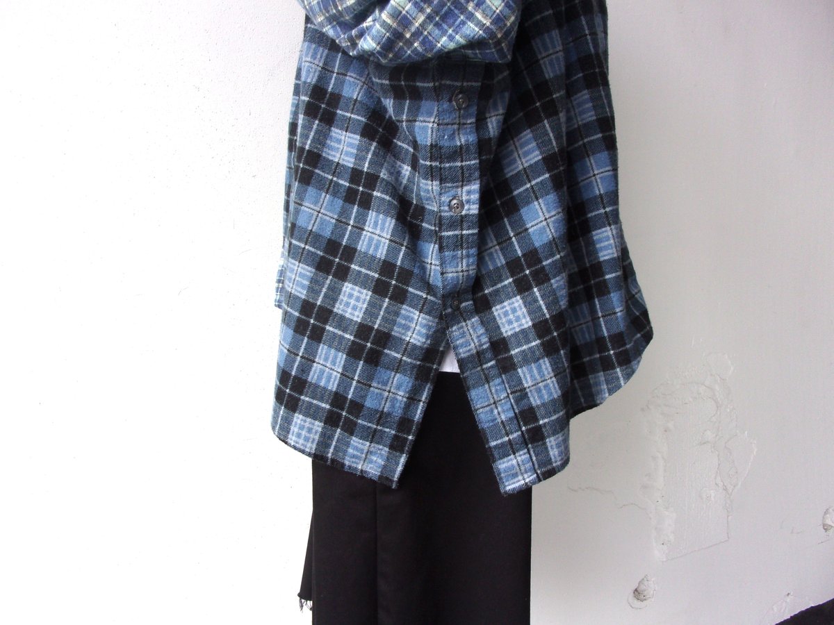 OLD PARK HALF-BUTTON SHIRT FLANNNEL - sizeFREE