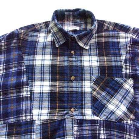 OLD PARK HALF-BUTTON SHIRT FLANNNEL - sizeFREE / OP-544 / OLDPARK オールドパーク ハーフボタン シャツ フランネル