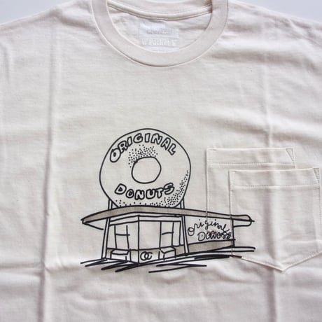 ORIGINAL Charcoal（オリジナル チャコール）OC WP Donuts Print T / ダブルポケット ドーナツ店プリントTシャツ