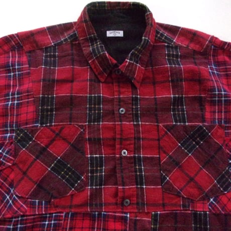OLD PARK HALF-BUTTON SHIRT FLANNNEL - sizeFREE / OP-544 / OLDPARK オールドパーク ハーフボタン シャツ フランネル