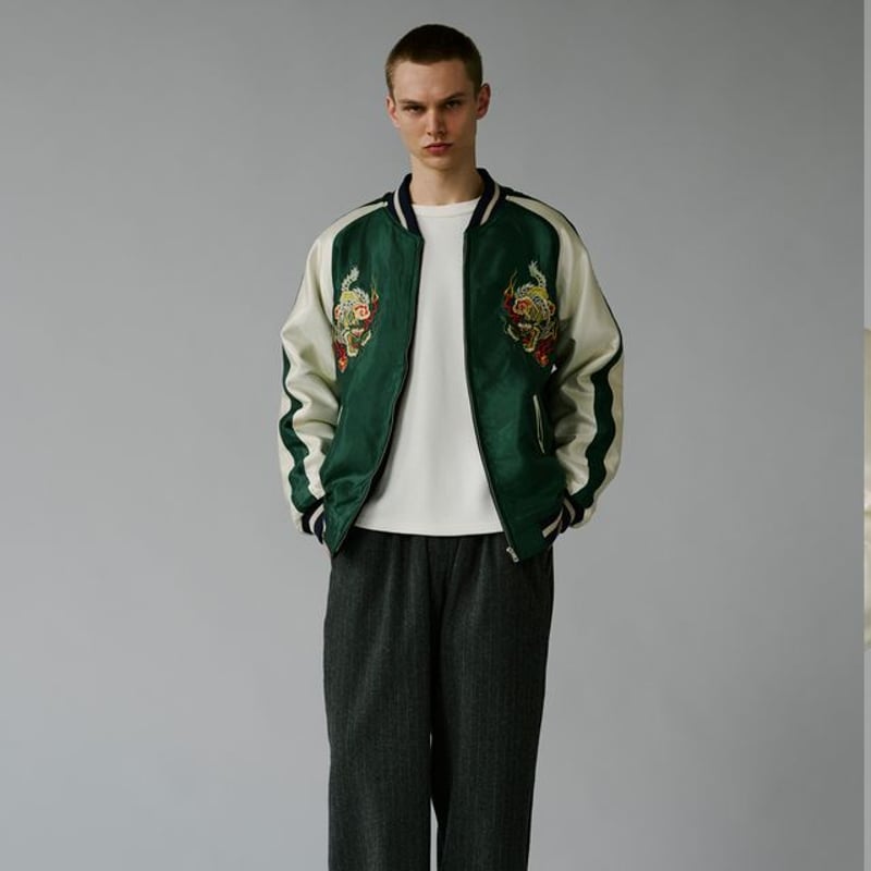 GOLD WOOL MELTON×ACETATE SOUVENIR JACKET 