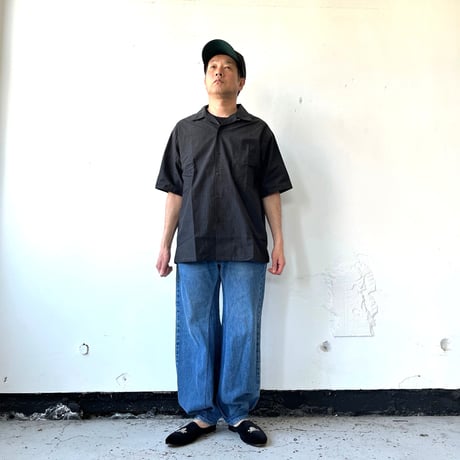 AVontade Open Collar Shirts S/S - Cotton/Linen Chambray- VTD-0383-SH- コットンリネン オープンカラー【2025SS新色】