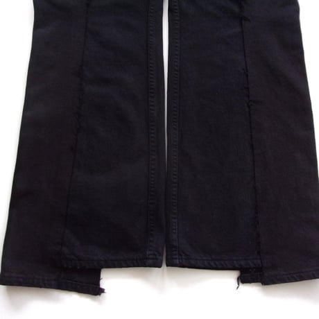 OLD PARK W POCKET FLARE JEANS - BLACK - sizeL / OP-432 / OLDPARK オールドパーク Wポケット フレアー ジーンズ  ブラック Lサイズ