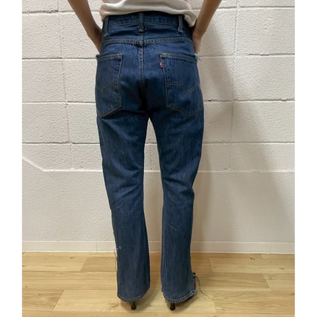 OLD PARK OVERLAY JEANS- BLUE - sizeM / OP-517 / OLDPARK オールドパーク オーバーレイジーンズ　デニム ブルー Mサイズ