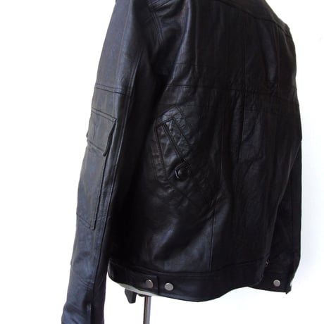 OLD PARK ZIP UP WORK JACKET-LEATHER- sizeL / OP-516 / OLDPARK オールドパーク レザー ワークジャケット