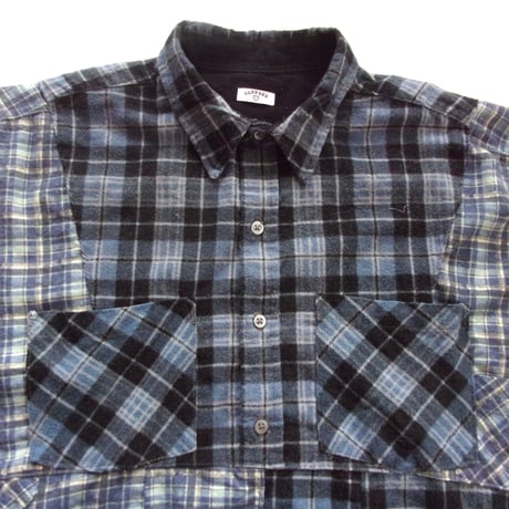 OLD PARK HALF-BUTTON SHIRT FLANNNEL - sizeFREE / OP-544 / OLDPARK オールドパーク ハーフボタン シャツ フランネル