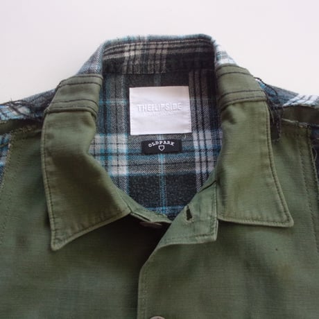 OLDPARK BAGGY SHIRT FLANNEL/MILITARY / OP-549 / OLDPARK オールドパーク バギーシャツ フランネル/ミリタリー
