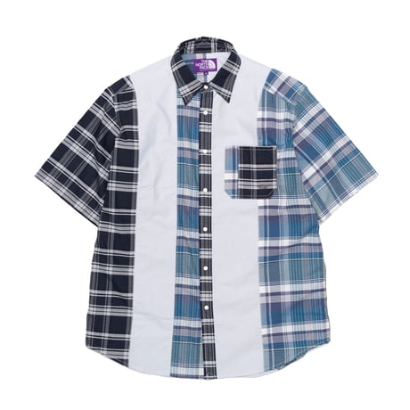 THE NORTH FACE PURPLE LABEL Patchwork H/S Shirt / NT3209N /パープルレーベル　パッチワーク　HSシャツ