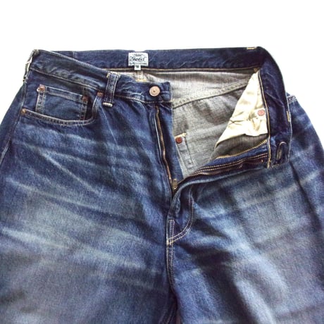 GOLD / GL42622H / RECYCLED WASTE SUVIN COTTON YARN 11.5oz. DENIM 5POCKET BAGGY PANTS VINTAGE WASHED