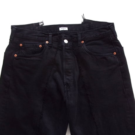OLD PARK W POCKET FLARE JEANS - BLACK - sizeL / OP-432 / OLDPARK オールドパーク Wポケット フレアー ジーンズ  ブラック Lサイズ