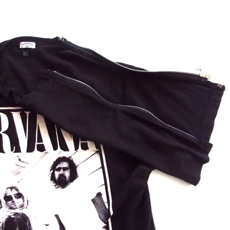 OLD PARK Zip Shoulder Tee #Vintage / OPT-17 / OLDPARK オールドパーク ジップショルダー Tシャツ NIRVANA
