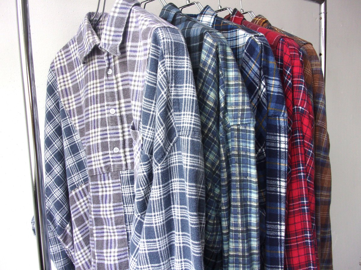 OLD PARK HALF-BUTTON SHIRT FLANNNEL - sizeFREE