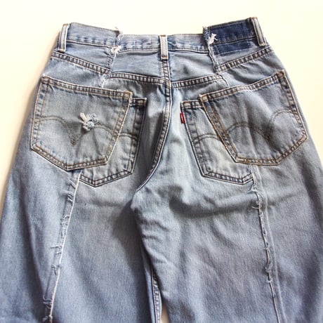 OLD PARK BAGGY JEANS - BLUE - sizeM / OP-426 / OLDPARK オールドパーク バギージーンズ　デニム ブルー Mサイズ