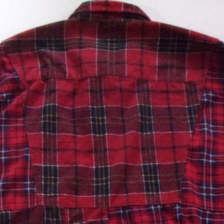 OLD PARK HALF-BUTTON SHIRT FLANNNEL - sizeFREE / OP-544 / OLDPARK オールドパーク ハーフボタン シャツ フランネル