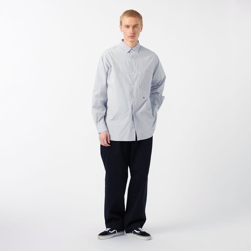 nanamica ナナミカ　ストライプシャツ nanamica / ナナミカ Regular Collar Stripe Wind Shir