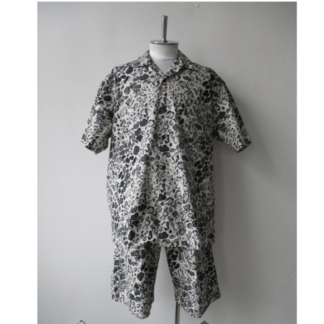 GOLD/ゴールド TILE LEOPARD COTTON SLAB S/S OPEN SHIRT-GL-38298-/レオパード シャツ　半袖