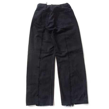 OLD PARK BAGGY JEANS -LADIES- BLACK - sizeXS / OP-426 / OLDPARK オールドパーク バギージーンズ　デニム ブラック XSサイズ レディース