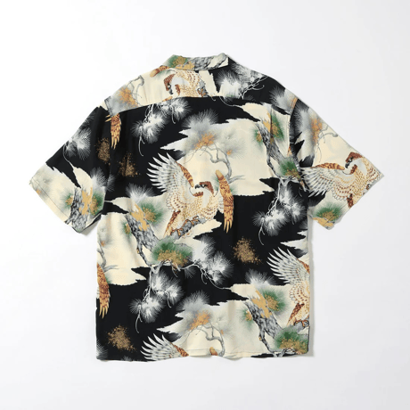 GOLD(ゴールド)   ALOHA SHIRT “KING OF THE SKY” / GL39545 /ゴールド レーヨン壁縮緬（かべちりめん）アロハシャツ