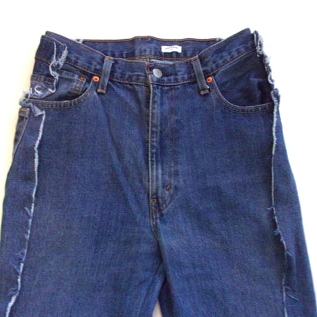 OLD PARK OVERLAY JEANS- BLUE - sizeM / OP-517 / OLDPARK オールドパーク オーバーレイジーンズ　デニム ブルー Mサイズ