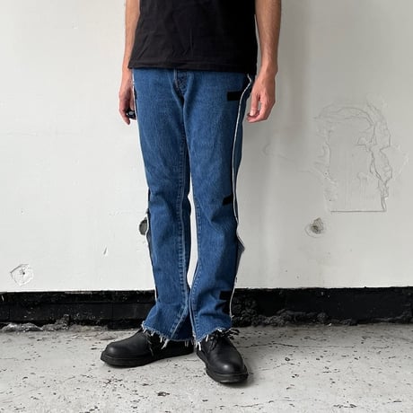 OLD PARK ADAPT JEANS- BLUE - sizeL / OP-512 / OLDPARK オールドパーク アダプト ジーンズ　デニム ブルー Lサイズ