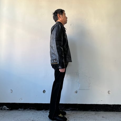 OLD PARK ZIP UP WORK JACKET-LEATHER- sizeL / OP-516 / OLDPARK オールドパーク レザー ワークジャケット