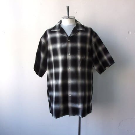 AVontade Open Collar Shirts SS -Cotton/Rayon Shadow Check-VTD-0383-SH アボンタージ オープンカラーシャツ チェック【2026SS】