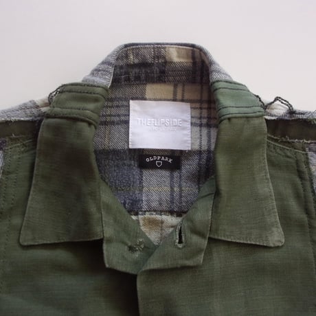 OLDPARK BAGGY SHIRT FLANNEL/MILITARY / OP-549 / OLDPARK オールドパーク バギーシャツ フランネル/ミリタリー