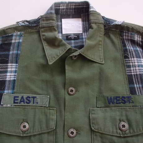 OLDPARK BAGGY SHIRT FLANNEL/MILITARY / OP-549 / OLDPARK オールドパーク バギーシャツ フランネル/ミリタリー