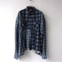 OLD PARK HALF-BUTTON SHIRT FLANNNEL - sizeFREE / OP-544 / OLDPARK オールドパーク ハーフボタン シャツ フランネル