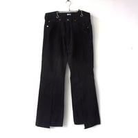 OLD PARK W POCKET FLARE JEANS - BLACK - sizeL / OP-432 / OLDPARK オールドパーク Wポケット フレアー ジーンズ  ブラック Lサイズ