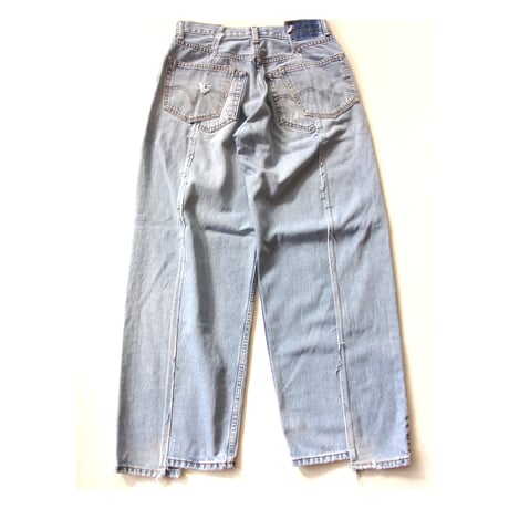 OLD PARK BAGGY JEANS - BLUE - sizeM / OP-426 / OLDPARK オールドパーク バギージーンズ　デニム ブルー Mサイズ