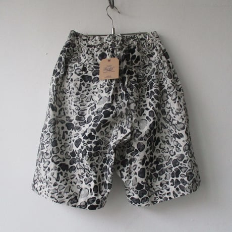 GOLD/ゴールド TILE LEOPARD COTTON SLAB WIDE SHORTS-GL-51893-/レオパード  ショーツ