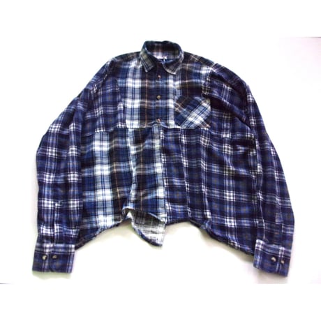 OLD PARK HALF-BUTTON SHIRT FLANNNEL - sizeFREE / OP-544 / OLDPARK オールドパーク ハーフボタン シャツ フランネル