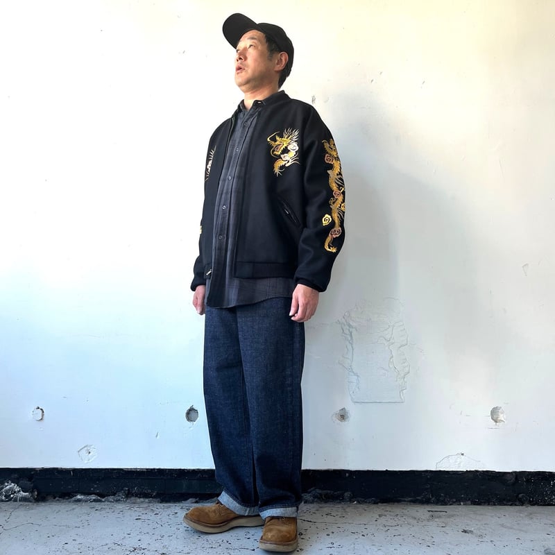 GOLD WOOL MELTON×ACETATE SOUVENIR JACKET 