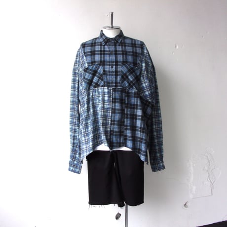 OLD PARK HALF-BUTTON SHIRT FLANNNEL - sizeFREE / OP-544 / OLDPARK オールドパーク ハーフボタン シャツ フランネル