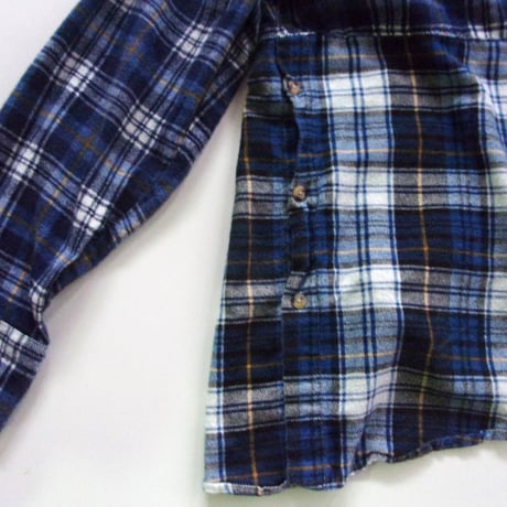 OLD PARK HALF-BUTTON SHIRT FLANNNEL - sizeFREE / OP-544 / OLDPARK オールドパーク ハーフボタン シャツ フランネル