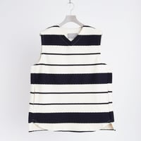 Curly&co CURLY/カーリー CABLE JACQUARD VEST -border- / 241-200212BD / ケーブルジャガード ベスト