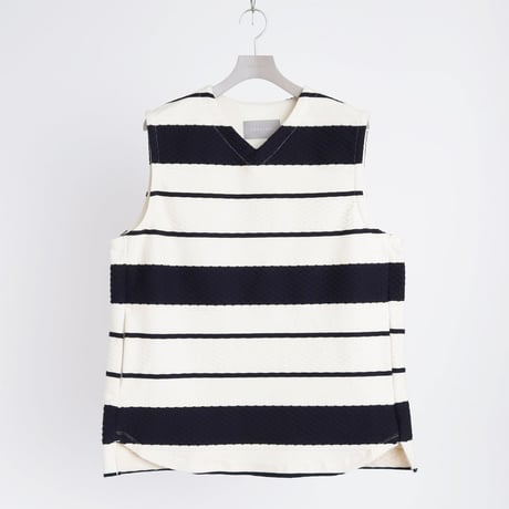 Curly&co CURLY/カーリー CABLE JACQUARD VEST -border- / 241-200212BD / ケーブルジャガード ベスト