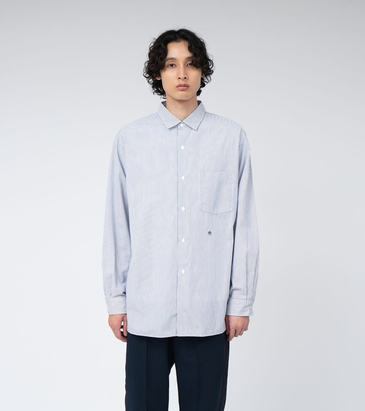 nanamica / ナナミカ Regular Collar Stripe Wind Shir nanamica / ナナミカ Regular Collar Stripe Wind Shir