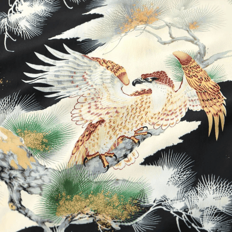 GOLD(ゴールド)   ALOHA SHIRT “KING OF THE SKY” / GL39545 /ゴールド レーヨン壁縮緬（かべちりめん）アロハシャツ