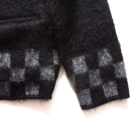 TODAY edition CHECKER MOHAIR CARDIGAN -BLUE- / P-005 / トゥデイエディション チェッカー モヘアカーディガン-ブルー