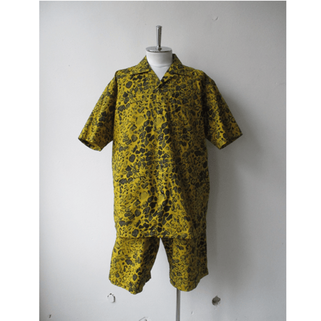 GOLD/ゴールド TILE LEOPARD COTTON SLAB WIDE SHORTS-GL-51893-/レオパード  ショーツ