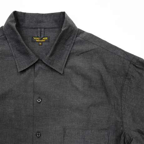AVontade Open Collar Shirts S/S - Cotton/Linen Chambray- VTD-0383-SH- コットンリネン オープンカラー【2025SS新色】