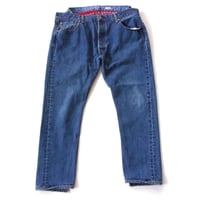 OLD PARK OFFSET JEANS - BLUE - sizeM / OP-511 / OLDPARK オールドパーク オフセットジーンズ ブルー Mサイズ