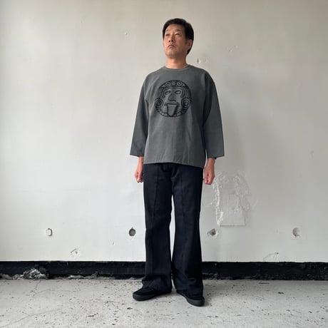 OLD PARK W POCKET FLARE JEANS - BLACK - sizeL / OP-432 / OLDPARK オールドパーク Wポケット フレアー ジーンズ  ブラック Lサイズ