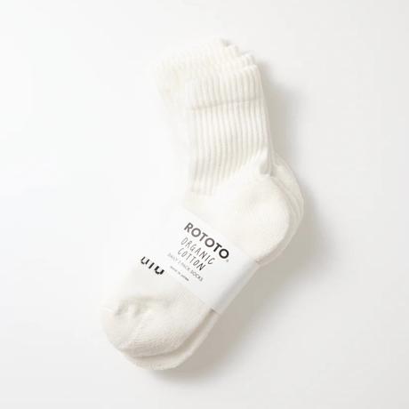ROTOTO ORGANIC DAILY 3 PACK MINI CREW SOCKS / R1522-241 / オーガニック デイリー ３パック ミニクルーソックス